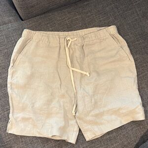 Alex Crane linen Men's Bo Shorts-bone color size Large